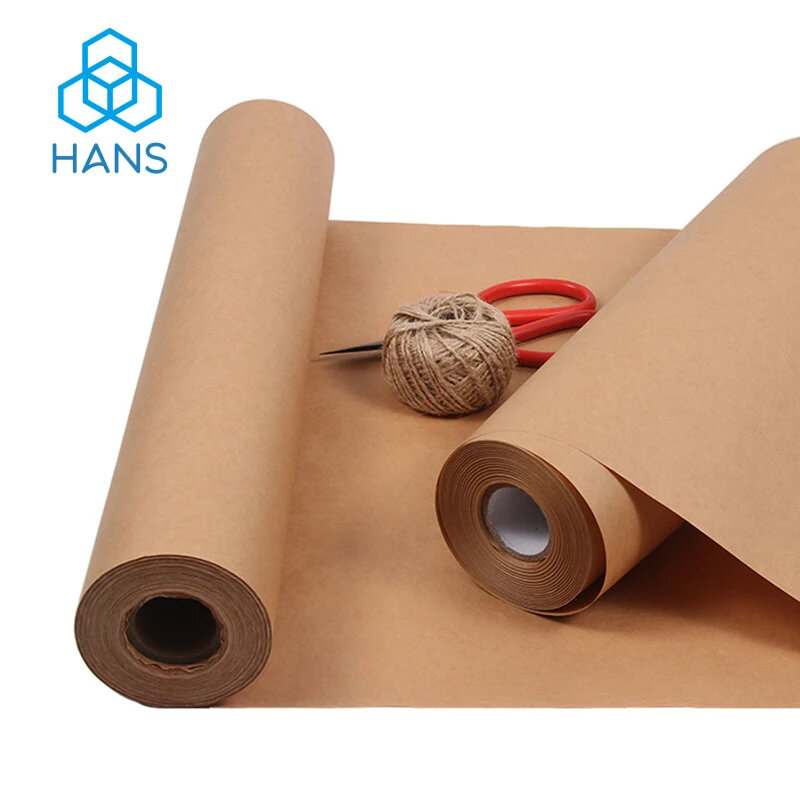 Papel Kraft marrón Ideal para envolver regalos, rollo de embalaje para manualidades de arte en movimiento, revestimiento de suelo de pared, Material 100% reciclado