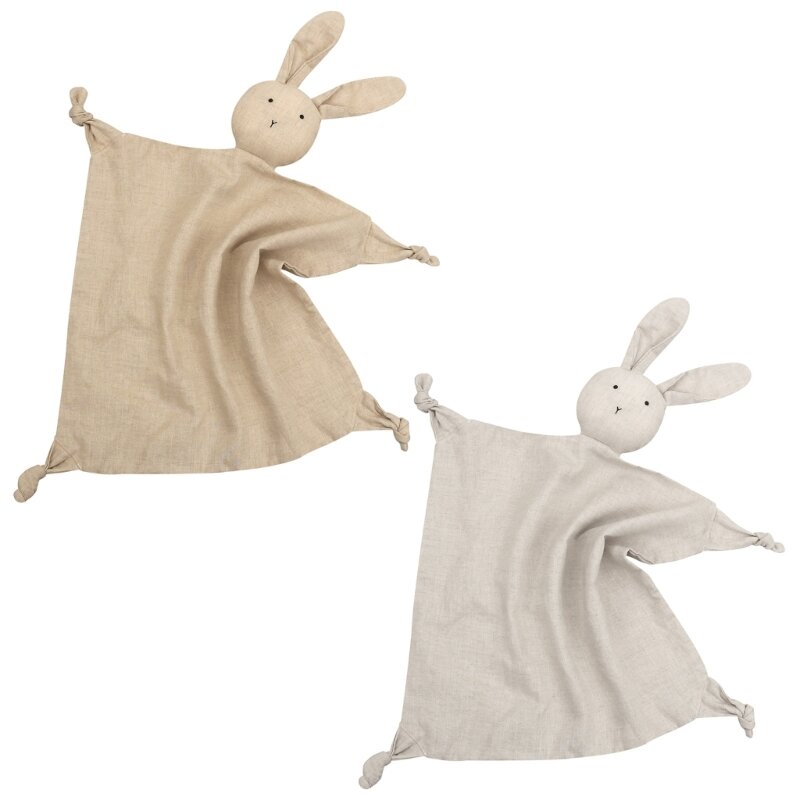 Asciugamano per placare bambino con forma coniglio farcito in morbido cotone lenire i neonati Comfort per dormire Coperta