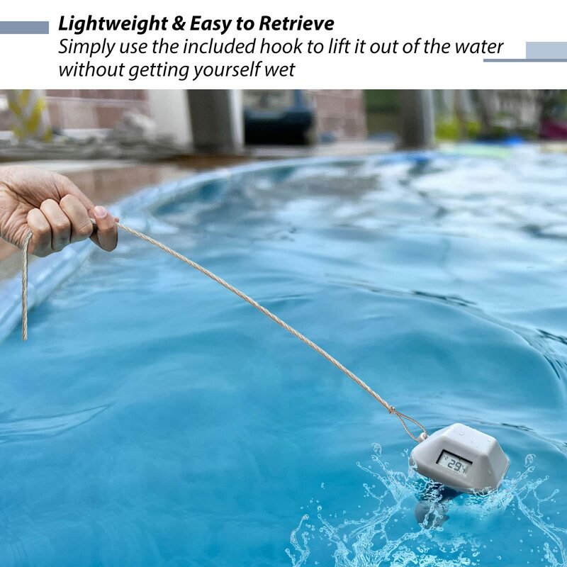 Ecowitt-termómetro inalámbrico para piscina WN36 con ancla, Sensor de temperatura del agua flotante de fácil lectura para piscina, Spa, baño de agua