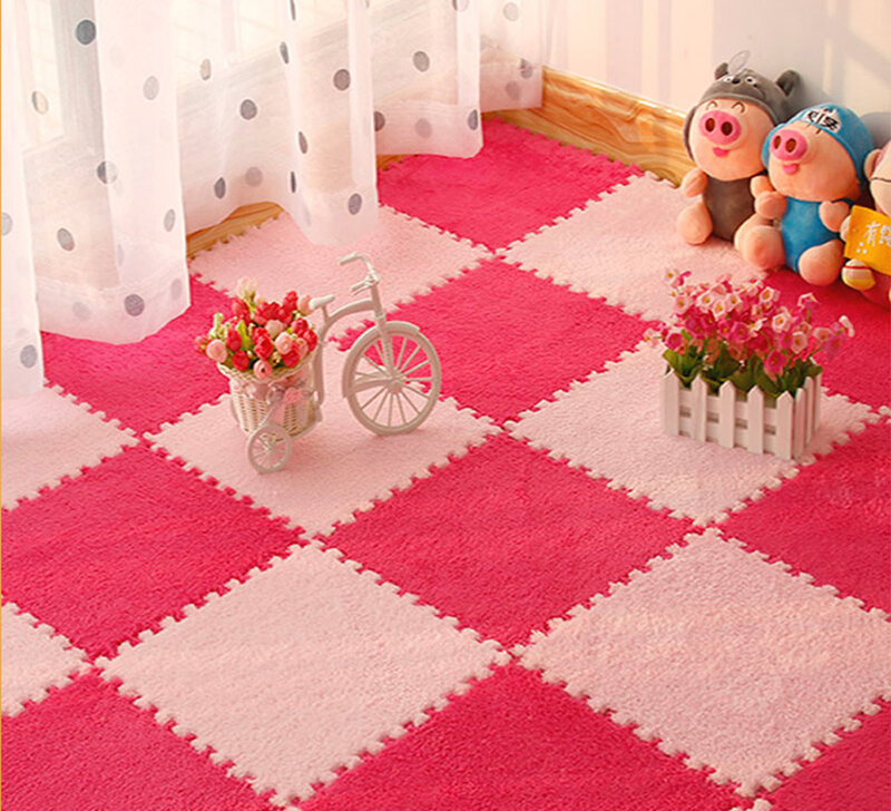 10 Pcs Soft Plush Children's Mat Baby Play Mat Baby Toys Eva Foam Puzzle Carpet In Children's Room Keep Warm Anti-Fall Playmat