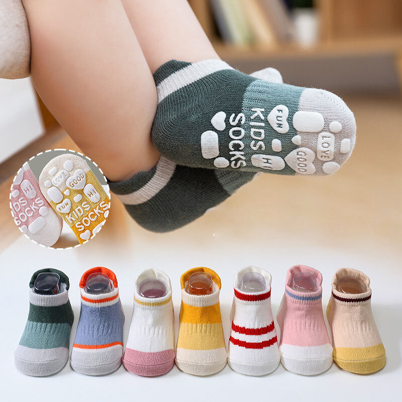Babies Socks 5 Pairs/Lot Cotton Children's Anti-slip Boat Socks For Baby Boys Girls Low Cut Floor Kid Accessories Four Season