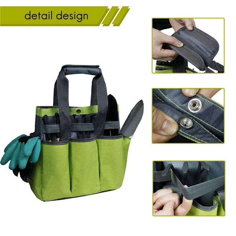 HOT SALE Customized Oxford Cloth Belt PE Board Large Capacity Garden Work Portable Garden Tool Bag Pruning Tool Storage Bag