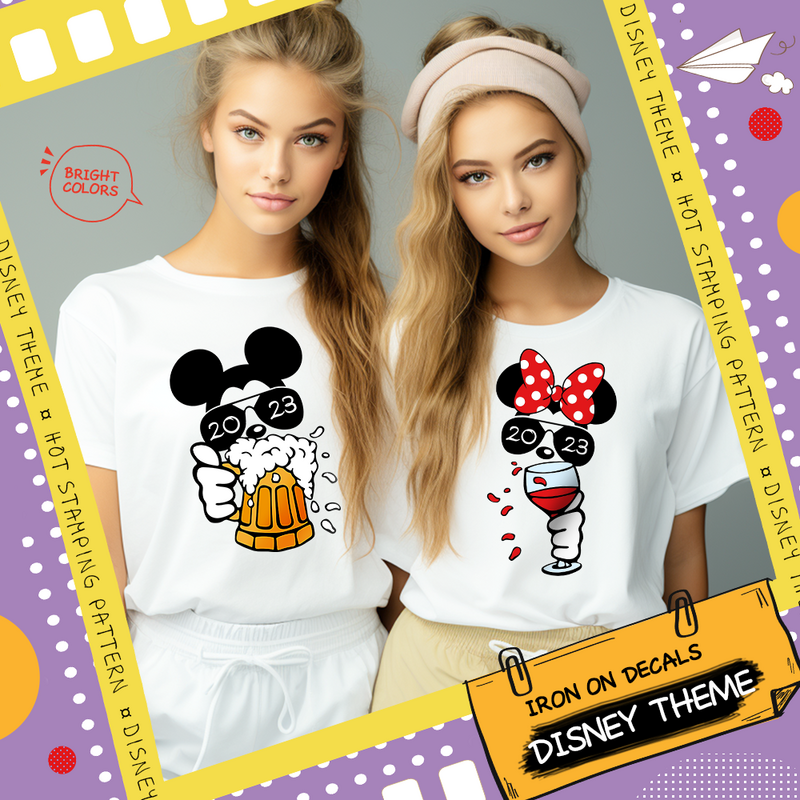 Disney 2023 Mickey Mouse Clubhouse Iron-On โอนสำหรับเสื้อผ้า Firm และ Fadeless สติกเกอร์การตกแต่ง DIY
