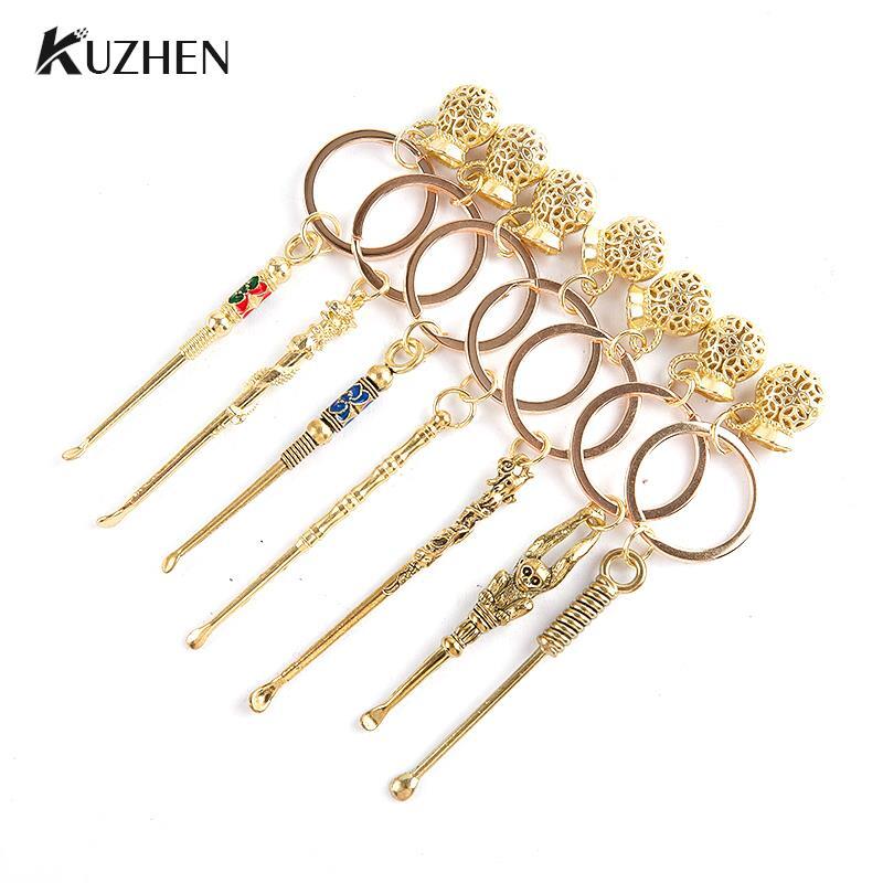1Pcs Ear Spoons Retro Brass Portable Ear Cleaning Tool Ear Pick Cleaner Keychain
