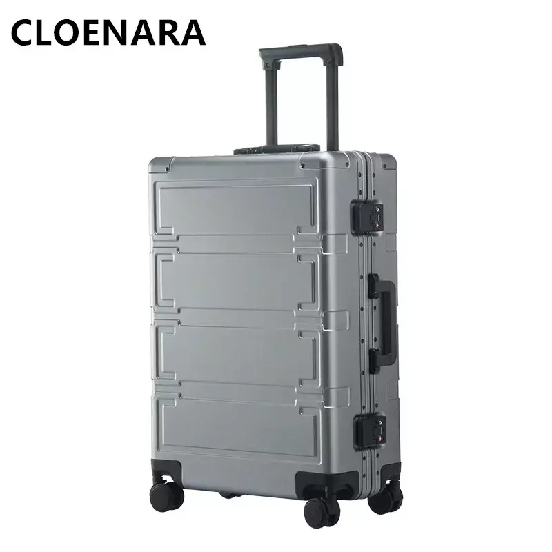 Valigia da uomo COLENARA nuova lega di magnesio interamente in alluminio 20 "24" 28 pollici scatola d'imbarco da donna valigia universale con ruote