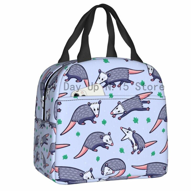 Custom Opossum Padrão Lunch Bag, refrigerador, quente, isolado, caixa para crianças, escola, crianças, homens, mulheres