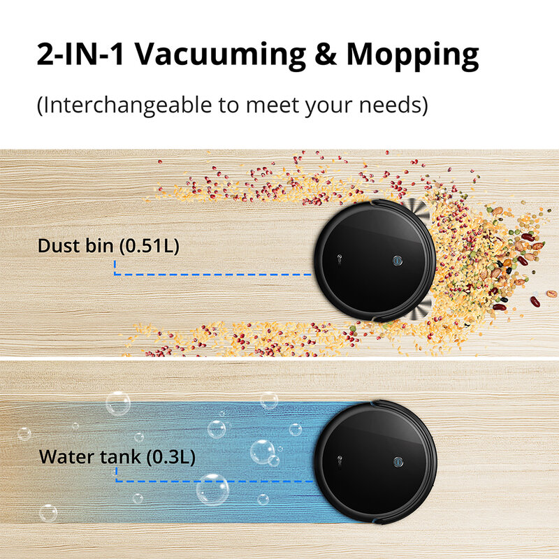 Botsab By 360 C50 Robot Vacuum Cleaner  Smart Home APP Control Lithiun Battery 2600mAh Draw Cleaning Area On Map
