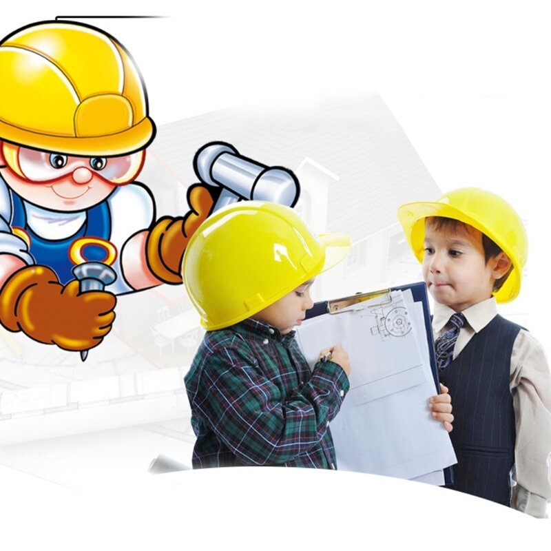 Simulação de construção ferramenta bonés segurança realista capacete brinquedo montessori jogo conjunto criança fingir & roleplay festa