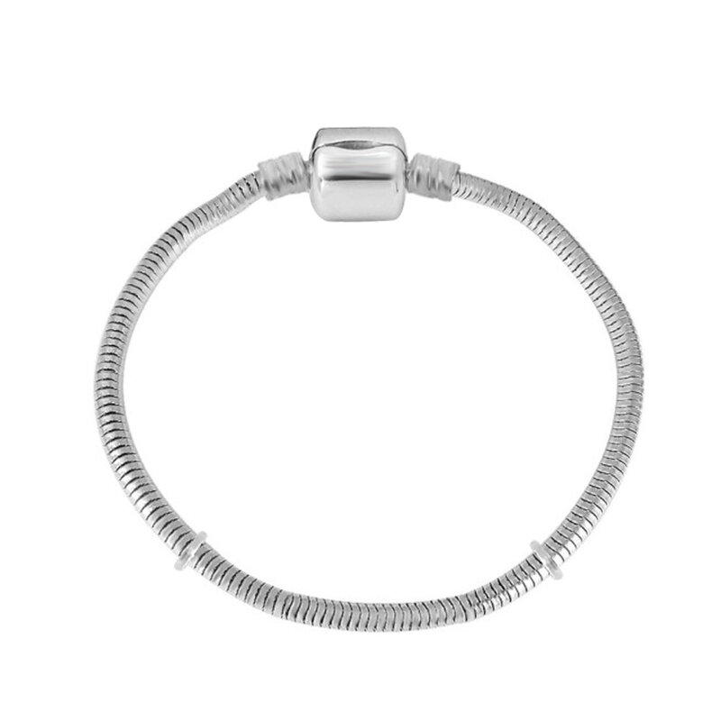 Pandoraer-pulsera de cadena de serpiente para niños y niñas, brazalete de acero inoxidable 316l, joyería de 13-16cm