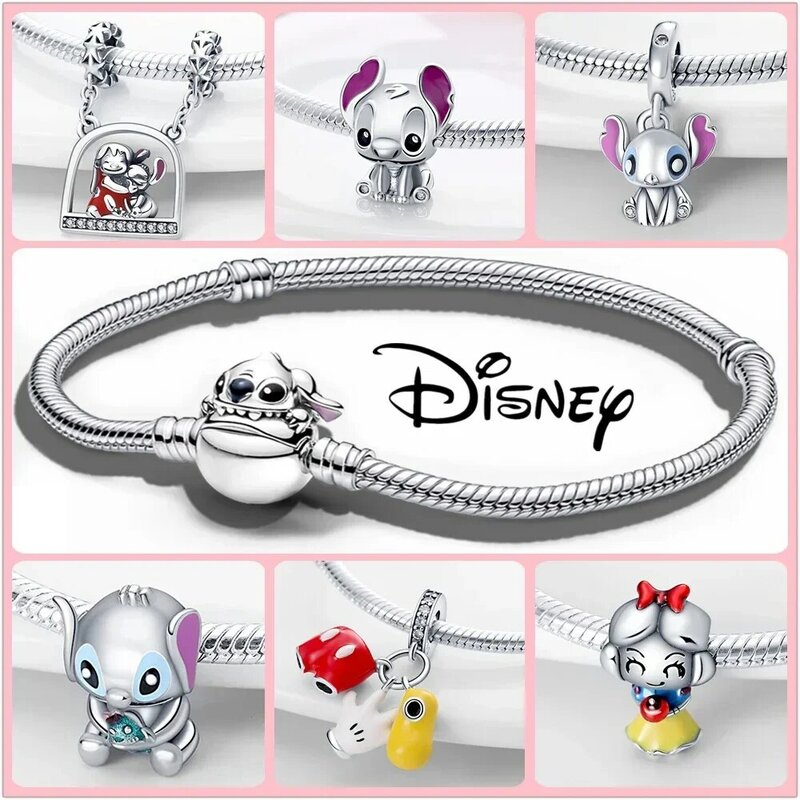 Disney Lilo Stitch Serie Silber Charms passen Silber Original Armband Perlen Charms für Frauen Schmuck machen Geschenk