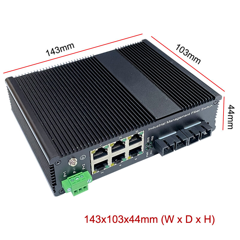 Экономичный интернет-управляемый Промышленный Коммутатор 2FX SC на 6TX UTP, стандартный Ethernet оптоволоконный трансивер, управление веб-кольцом