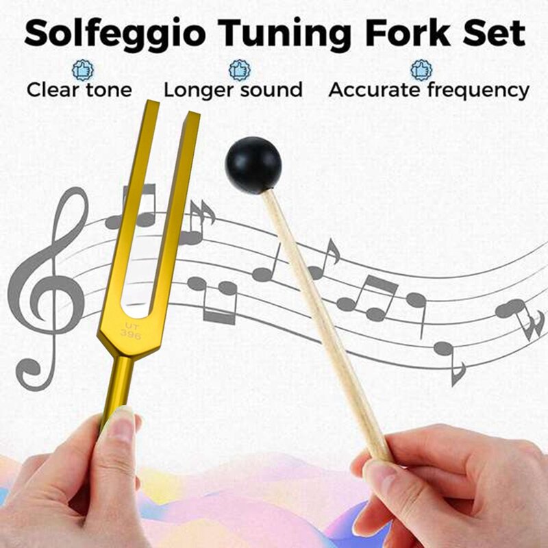 Ut 396 Hz Tuning Fork Set Set Tuning Fork Set Voor Healing Chakra, Geluidstherapie, Houd Lichaam, Geest En Geest In Perfecte Harmonie