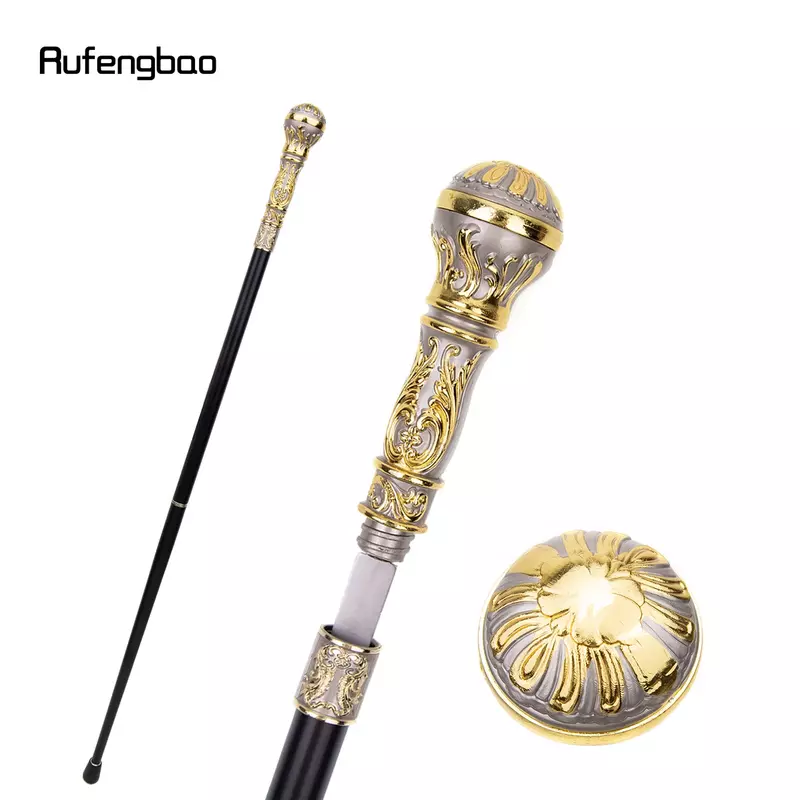 Colorful Luxury Round Handle Walking Stick with Hidden Plate Self Defense Fashion Cane Plate Cosplay Crosier Stick 93cm