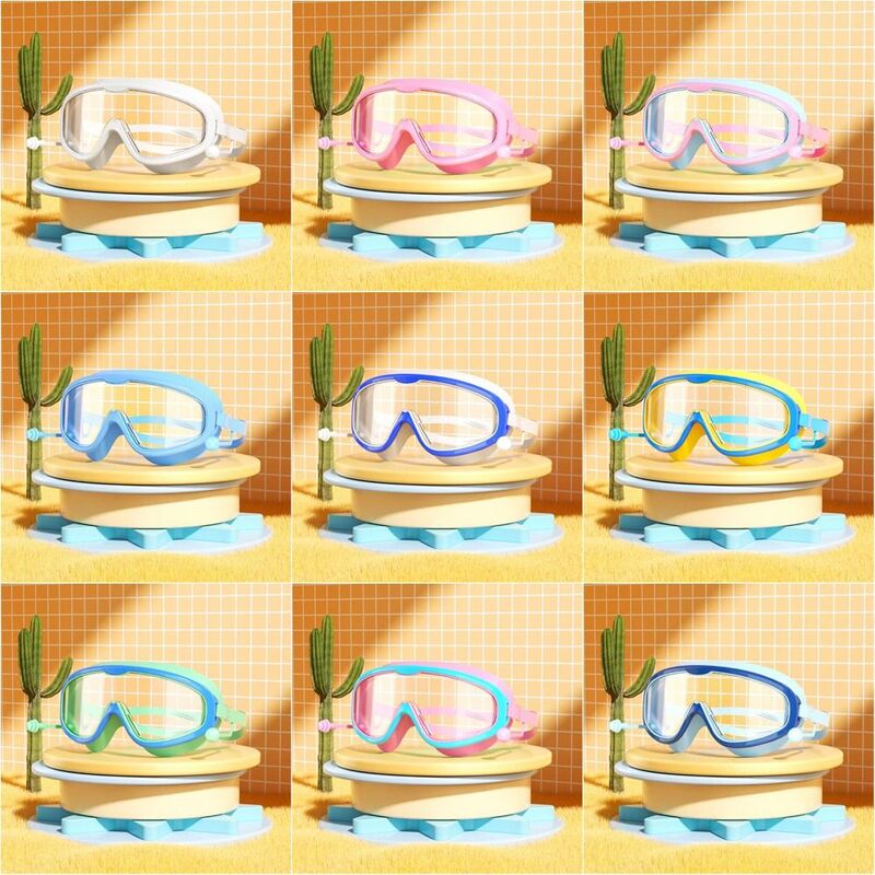 Gafas de natación antivaho para principiantes, gafas de natación ajustables HD, Marco grande, vista amplia, equipo de natación