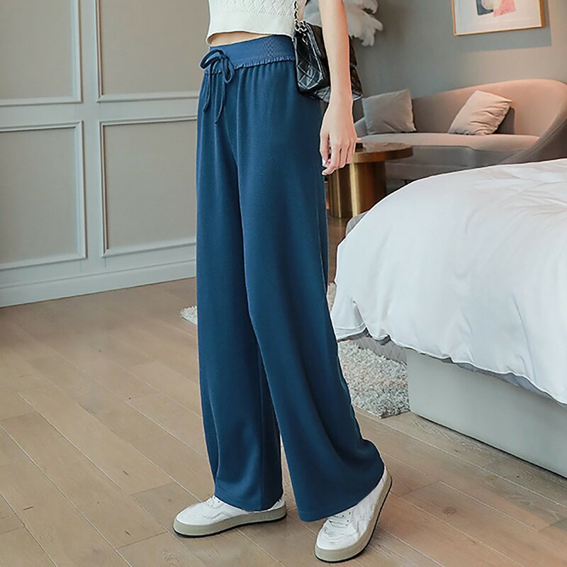 Women's Pants Solid Color Casual Drape Loose And Slimming Straight Leg Pants With Wide Legs plus Size Long Yoga Pants for Women