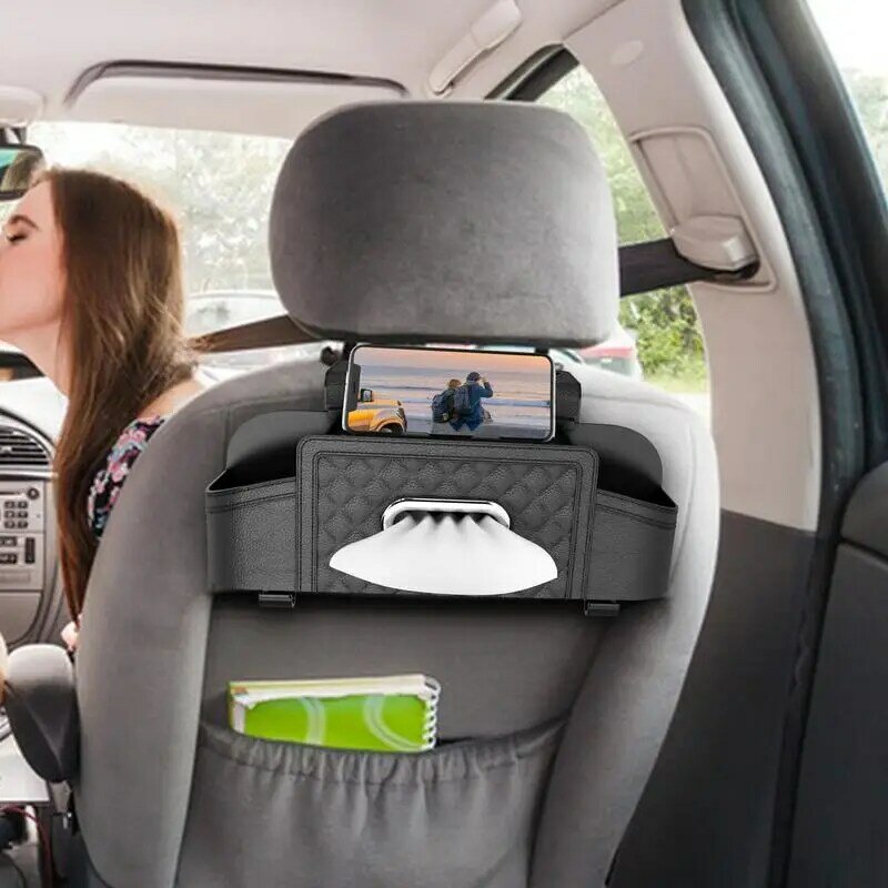 Car Storage Organizer Back Seat Heavy Duty Seat Back Organizer Waterproof Stain Resistant Backseat Storage Box Multi-Purpose