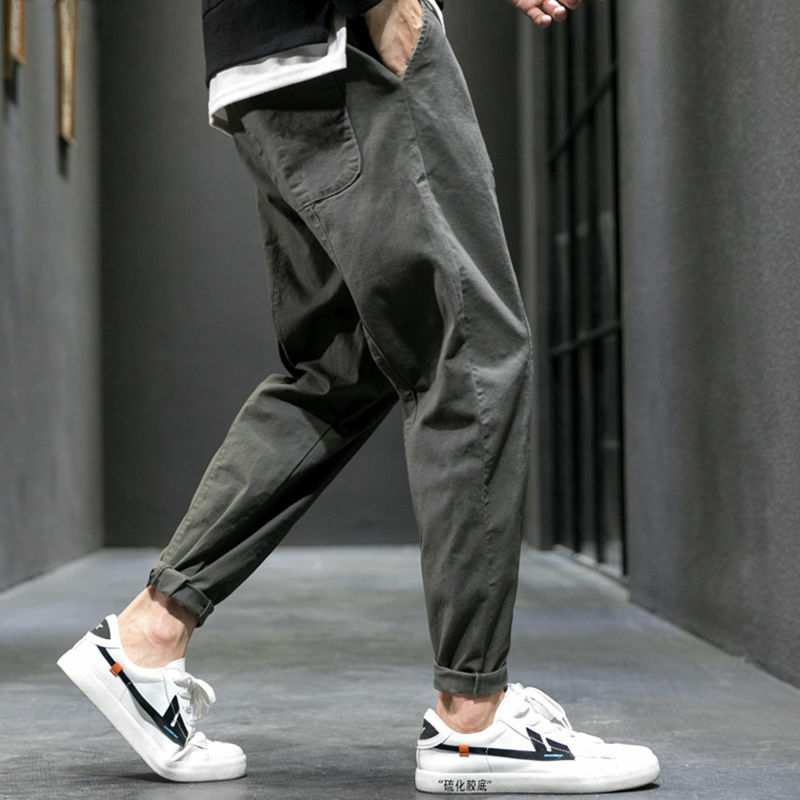 Pantalones coreanos de temperamento para hombre, pantalón informal suelto de pierna recta, ropa de calle de Hip Hop, primavera y otoño, 2022