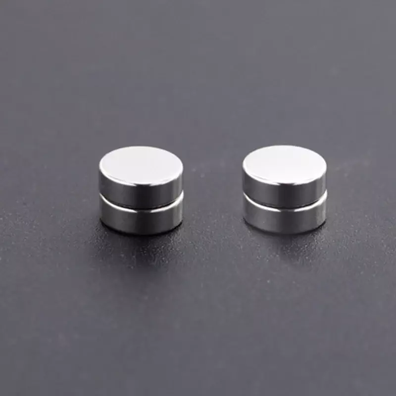 3 Pairs Crystal Strong Magnetic Ear Stud Clip Earrings for Men and Women Punk Round Zircon Magnet Earrings Non Piercing Jewelry