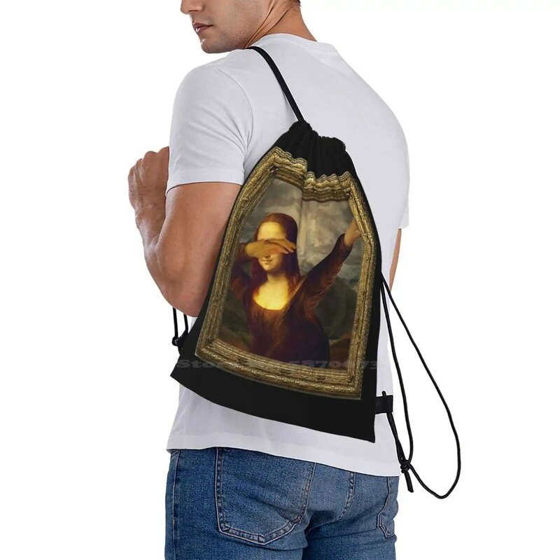 Дизайнерский рюкзак Dabbing с 3d рисунком Моны Лизы, Студенческая сумка, забавный мем, Мона Лиза, даб, классная клетка Davinci Monalisa
