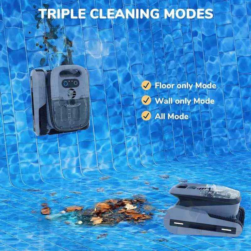 Robot limpiador de piscinas con sello, limpiador automático con planificación de ruta inteligente, 2150 pies cuadrados