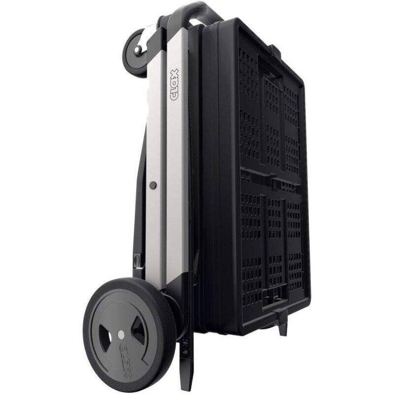CLAX®Carrito plegable multifuncional, carrito de la compra con caja de almacenamiento, color negro, Original, fabricado en Alemania