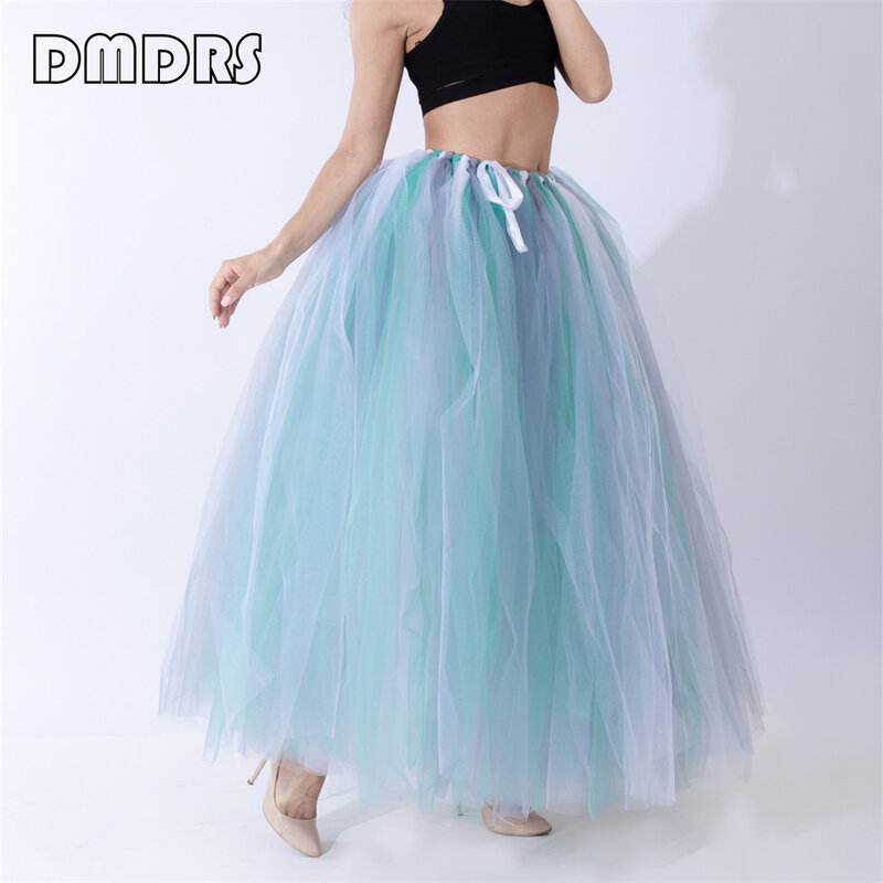 Lace-Up Waist Ball Gown Tutu Skirt For Women Many Colors Over Skirt Plus Size Tiered Multi Layers Fluffy Prom Dress Party Train