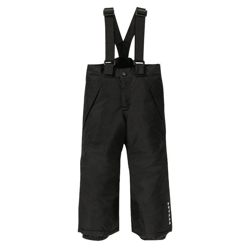 Детские зимние лыжные штаны для мальчиков и девочек с хлопковыми лямками на спине, водонепроницаемые ветрозащитные теплые утепленные заряжающие брюки