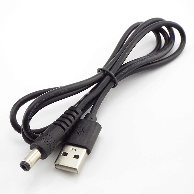 USB tipo A macho Jack Plug, fonte de alimentação, cabo de extensão, cabos de conector, DC 5.5x2.5mm, 3.5mm, 4.0mm x 1.5mm, 5.5x2.1mm, 1m