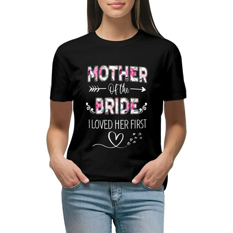 Matka panny młodej kochałam jej pierwszą mamę wieczór panieński koszulki koszulki z nadrukami koreańskich graficzne koszulki mody dla kobiet