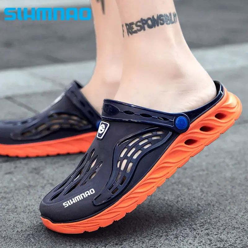 Men's Fishing Summer Fishing Beach Sandals Anti Slip and Breathable EVA Clogs Indoor and Outdoor Sandals Garden Work Hole Shoes