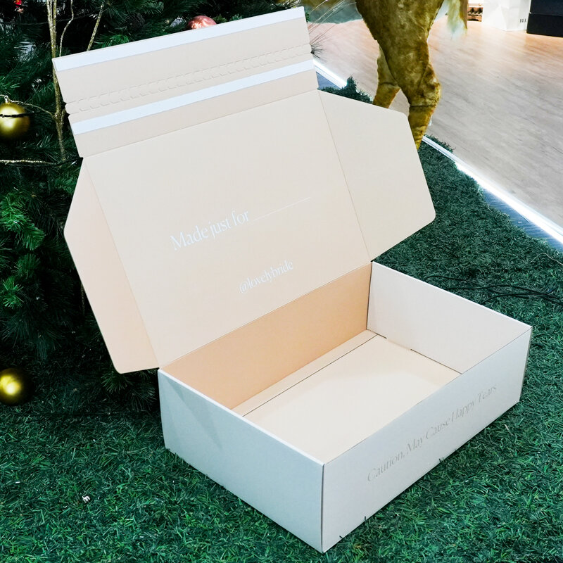 Caja de cartón corrugado con logotipo personalizado, embalaje de fabricante de China, envío de correo