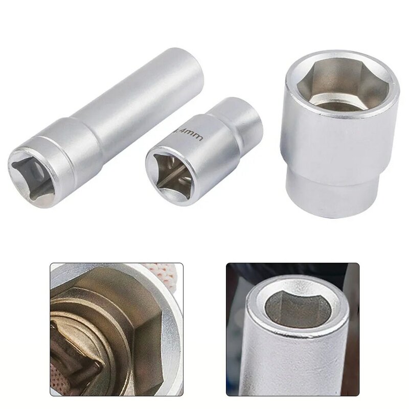 3 Stuks Motor Socket Brandstofinjectie Pomp Socket 1/2 Driehoekige Multi-Getande Socket Geschikt Voor Automative Mechanic Diy