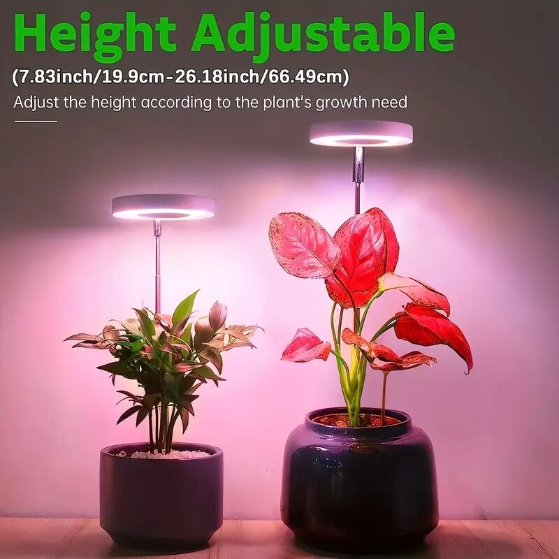 Full Spectrum LED Plant Grow Light, Plantas de interior, Lâmpada de crescimento com temporizador automático, USB Phytolamp, Lâmpada de crescimento de plantas de estufa