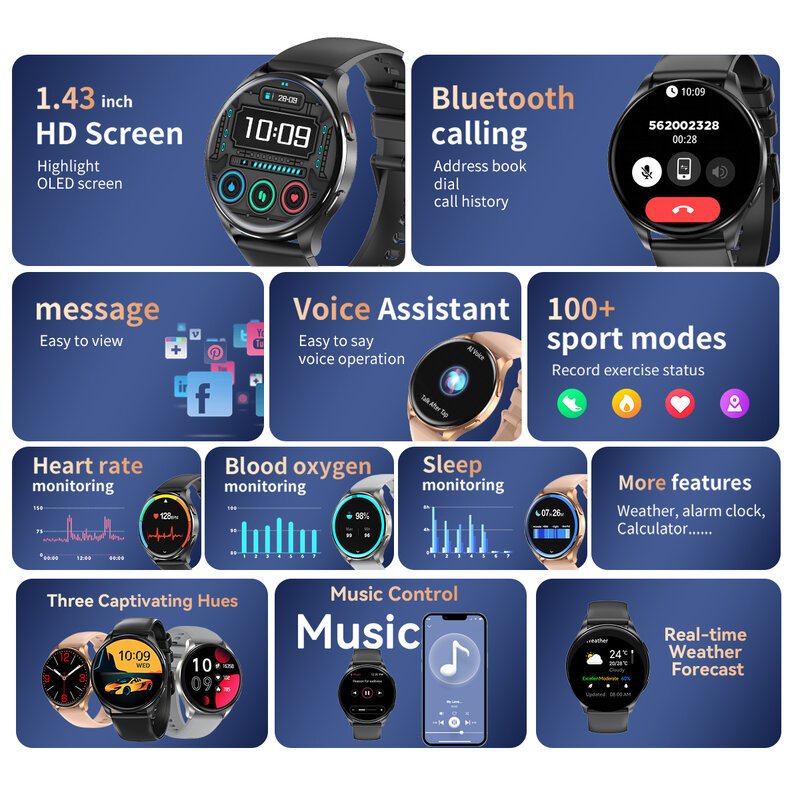 [World Premiere] Blackview 2024 New Smartwatch X20 Watch AMOLED Display Hi-Fi Bluetooth Phone Calls Health and Fitness Tracking