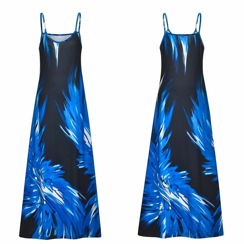 Sundress Womens Sexy Slim Beach Strappy Dress Sleeveless Beachwear Suspender Skirt