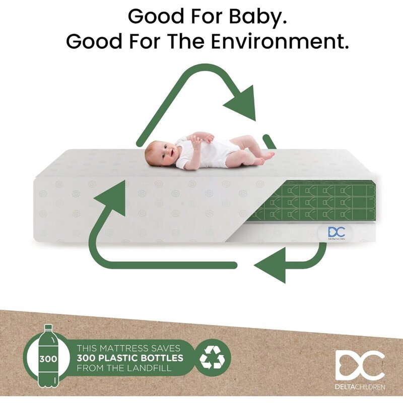 Materac dziecięcy-6 "wysokiej jakości zrównoważony materac dla niemowląt z włókna źródłowego-wodoodporny, złoty certyfikat-miękki materac dla niemowląt