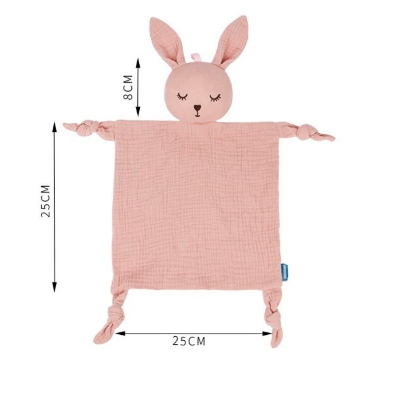 Muslin Baby Comfort Towel Embroidered Logo Cotton Comforter Blanket Sleep Toy Soothe Appease Towel Bibs