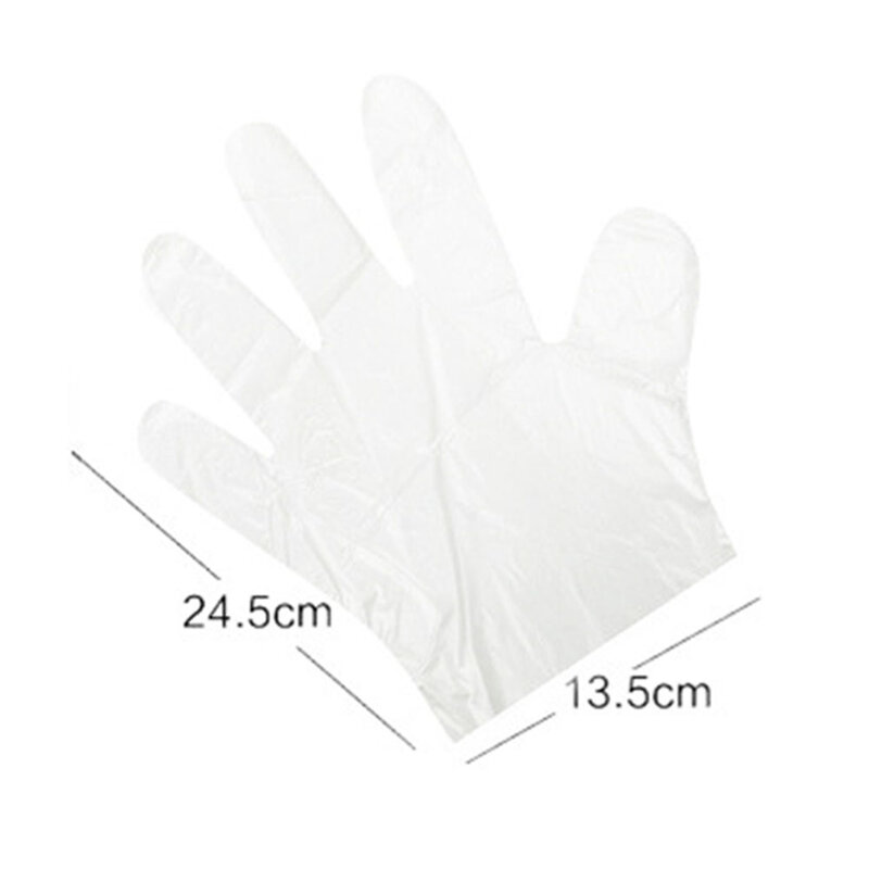 100Pcs Disposable Gloves Transparent Disposable Plastic Gloves Food Grade Kitchen Gloves Waterproof robust Plastic Gloves