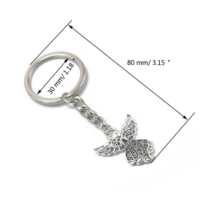 Cutefly Angel sleutelhanger zilveren Guardian hanger voor autosleutels zegen amulet