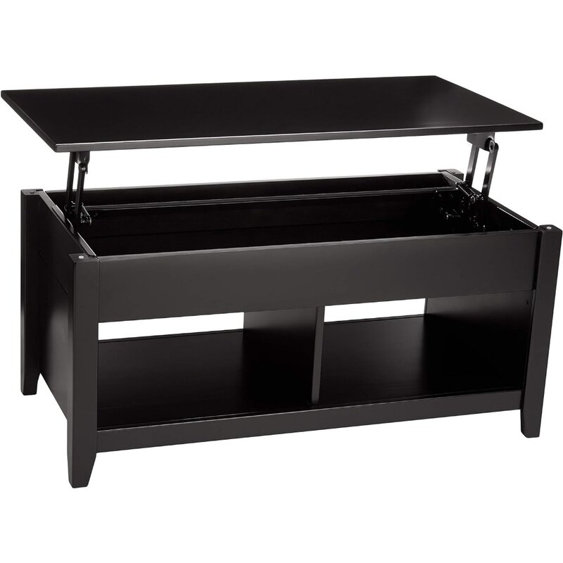 40 in X 18 in X 19 in Table Lift-Top Storage Rectangular Coffee Table End of Tables Black Furniture Living Room Table