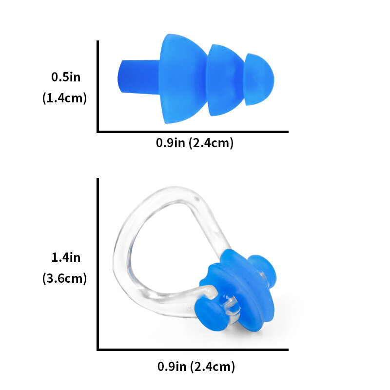 Waterproof Swimming Earplugs Soft Silicone Swim Earplugs Nose Clips Set for Kids Men Anti Noise  Sleeping Snoring Dive Ear Plugs