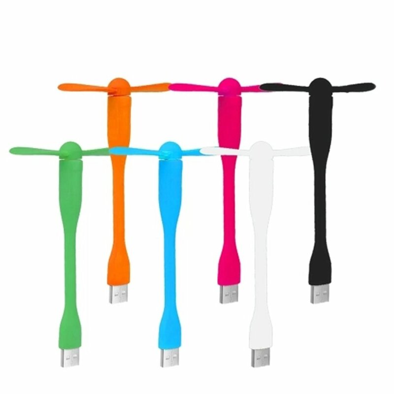 Mini ventilateur USB Flexible et pliable, Gadget d'été, 1 pièce, pour Power Bank, ordinateur portable, chargeur ca, couleur aléatoire