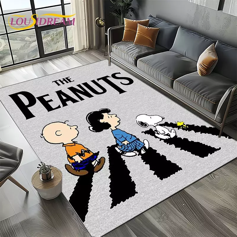 Tapete de cachorro Snoopy 3D dos desenhos animados, Tapete bonito para sala de estar, Decoração de sofá de casa, Presente para crianças, 27 estilos