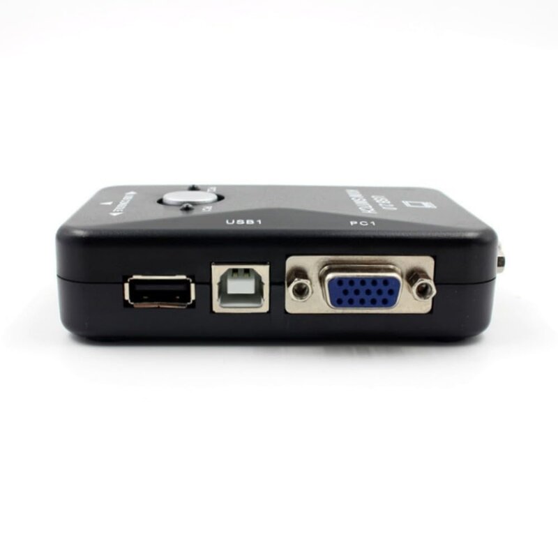 USB 2.0 KVM 스위치 USB-B VGA SVGA 선택기 스플리터 박스, 컴퓨터 2 대, 공유 모니터 1 개, 마우스 키보드 프린터 스캐너, 2 포트