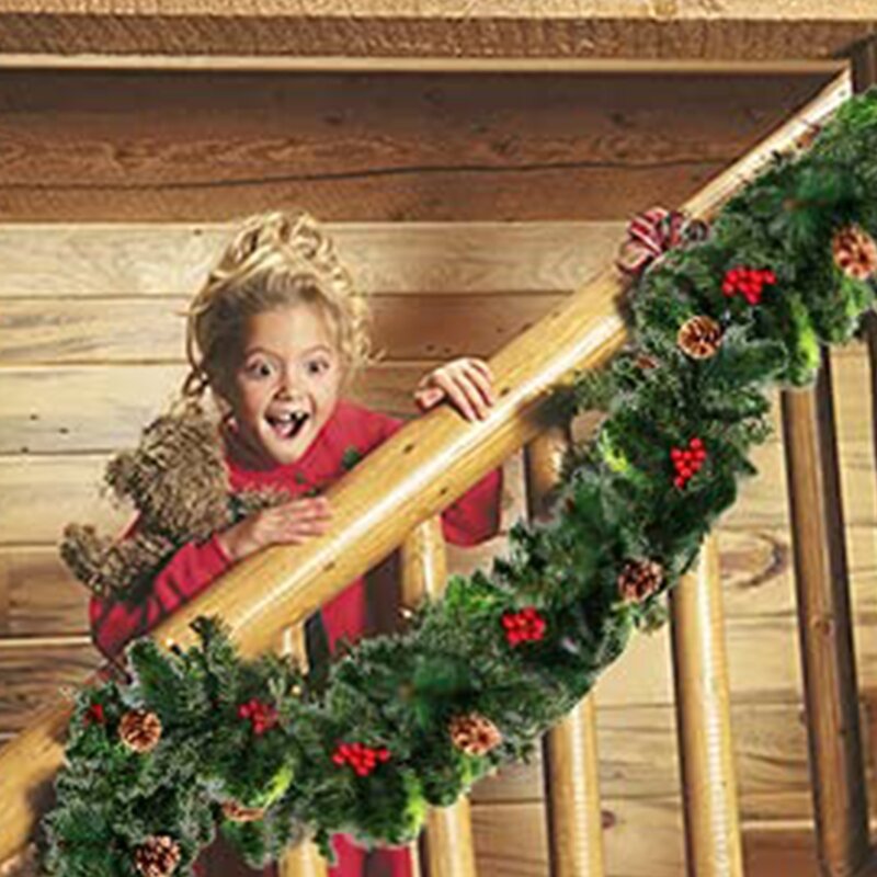 Weihnachtsbaumgirlande, 1,8/2,7 m, beleuchtete Feenwelt, Hintergrunddekoration, Drop Shipping