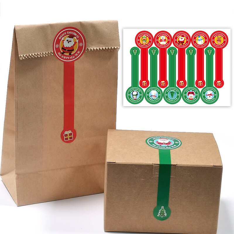 100 шт. рождественские наклейки для выпечки, коробка для торта, Мультяшные наклейки, DIY упаковочная коробка, декоративные наклейки