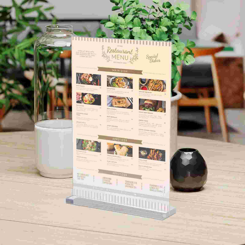 3-częściowy akrylowy uchwyt na karty stołowe A4 do pionowego stojaka na zdjęcia Stojaki na menu Uchwyty na tabliczki cenowe Półka