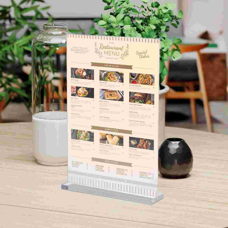 3 pezzi A4 acrilico porta carte da tavolo per foto verticali espositore Menu Stand titolari prezzo segni scaffale