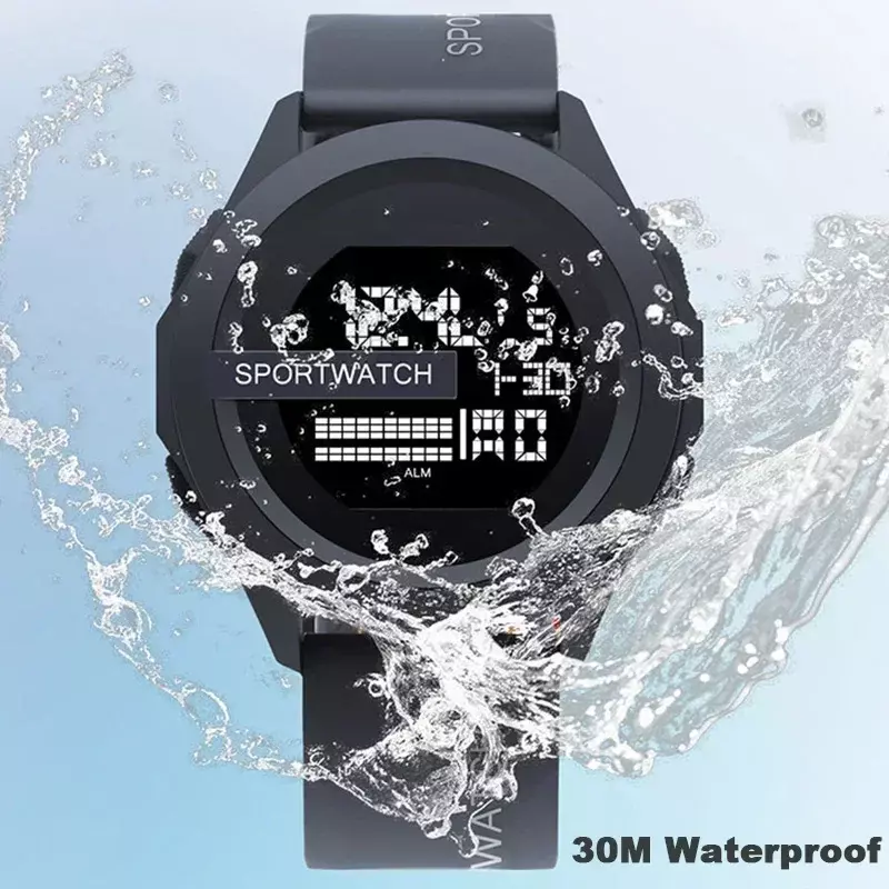 남성용 스포츠 시계 디지털 손목시계 스톱워치, 야광 날짜 주, 방수 군사 시계, 전자 시계, Relogio 신제품