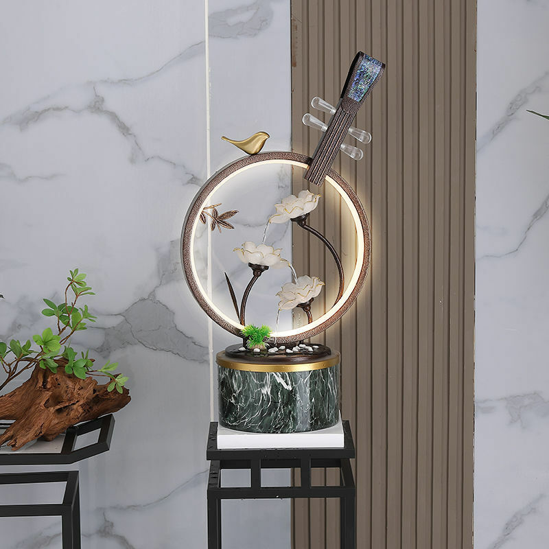 Lampada a LED Feng Shui in stile cinese, paesaggistica automatica per acquario, circolazione domestica, decorazione per nebulizzazione d'acqua che scorre, Living Ro